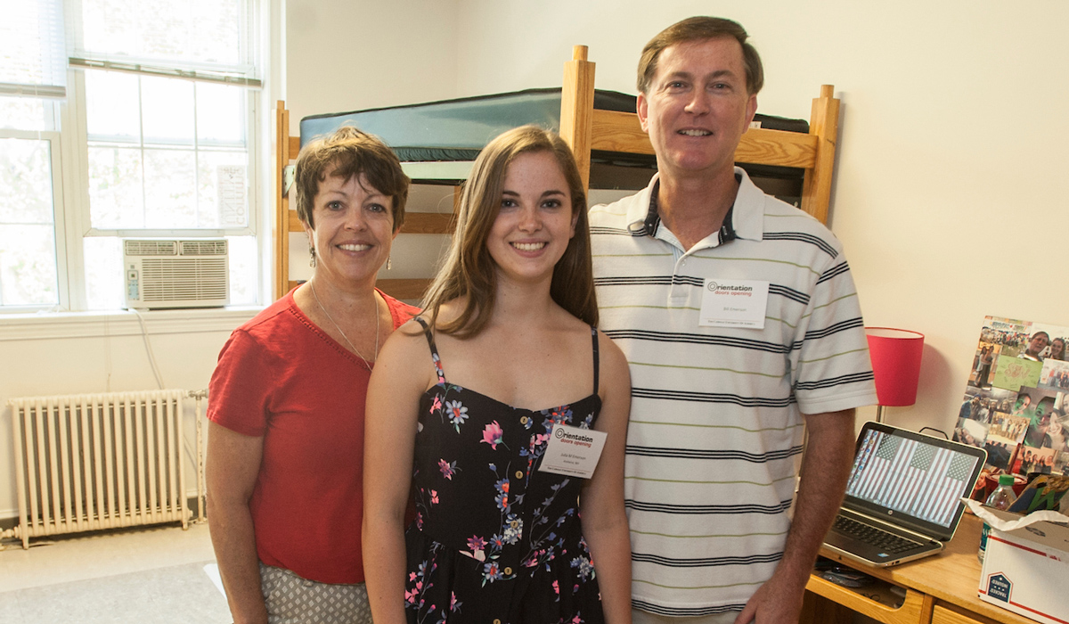 Parents with student on move-in day